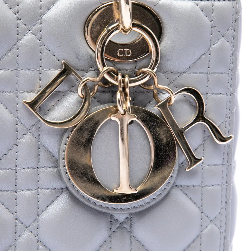 Dior Medium Pearlescent Lambskin Cannage Lady Dior MultiColor Leather Very good - Box View