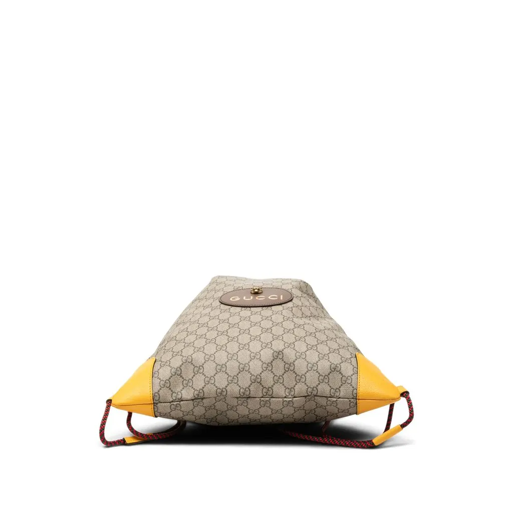 Gucci GG Supreme Neo Vintage Drawstring Backpack Beige Canvas Very good - Inside View