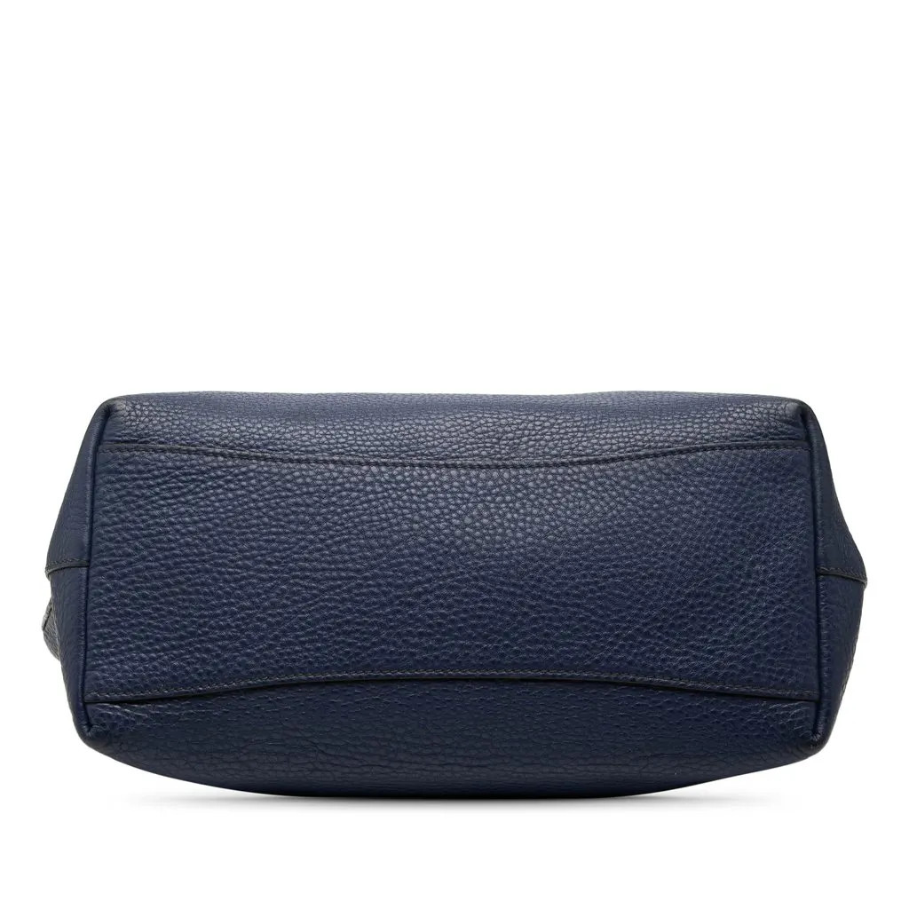 Prada Vitello Daino Canapa Logo Tote Blue Leather Very good - Inside View