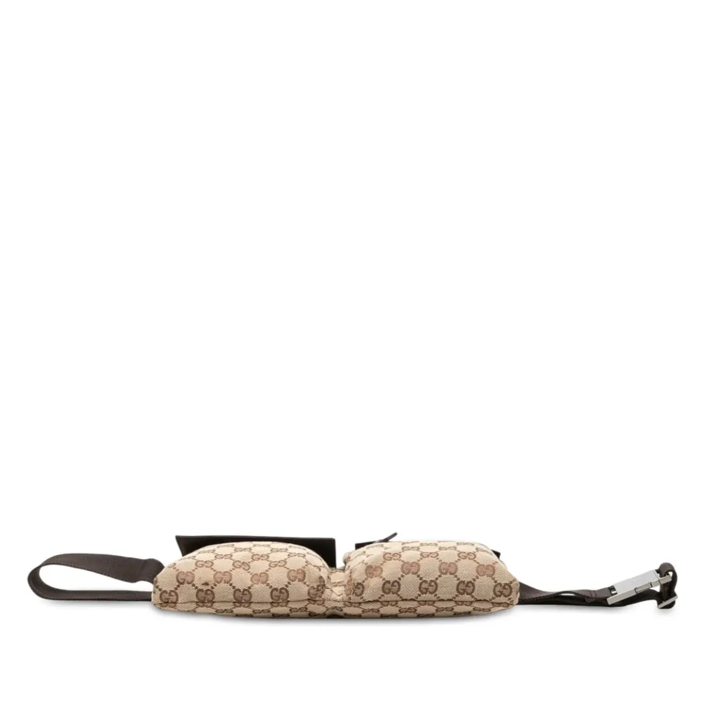 Gucci GG Canvas Double Pocket Belt Bag Beige Very good - Inside View