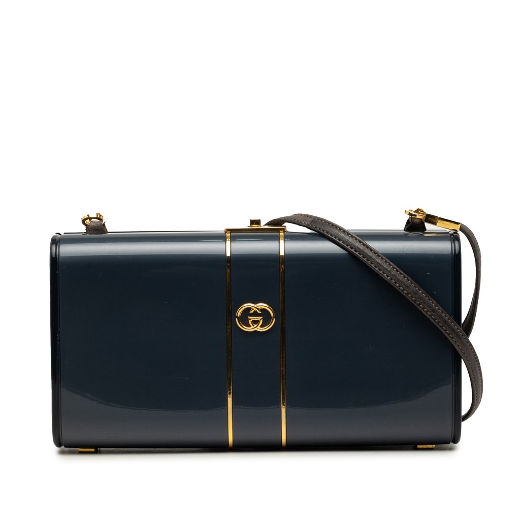 エルジー　青口ゴールド　#200 90g Gucci Patent Interlocking G Clasp Crossbody Blue Mini Leathe
