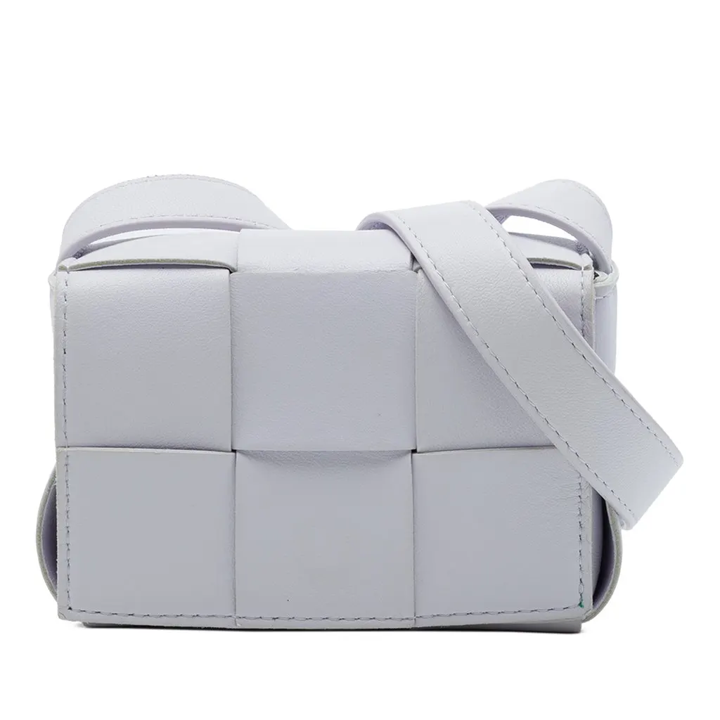 Bottega Veneta Candy Nappa Intrecciato Cassette Crossbody Purple Leather Very good - Front View