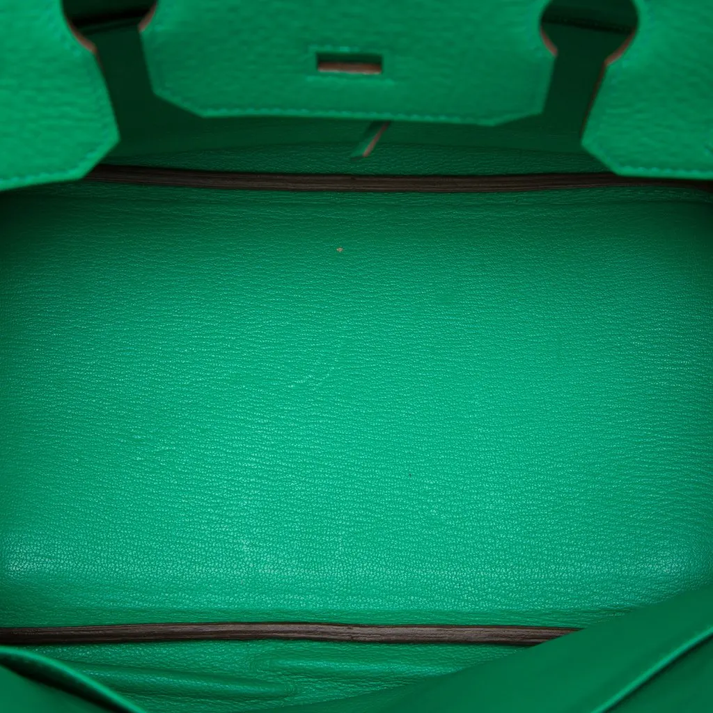 Hermès Clemence Birkin Retourne 30 Green Leather Very good - Model View