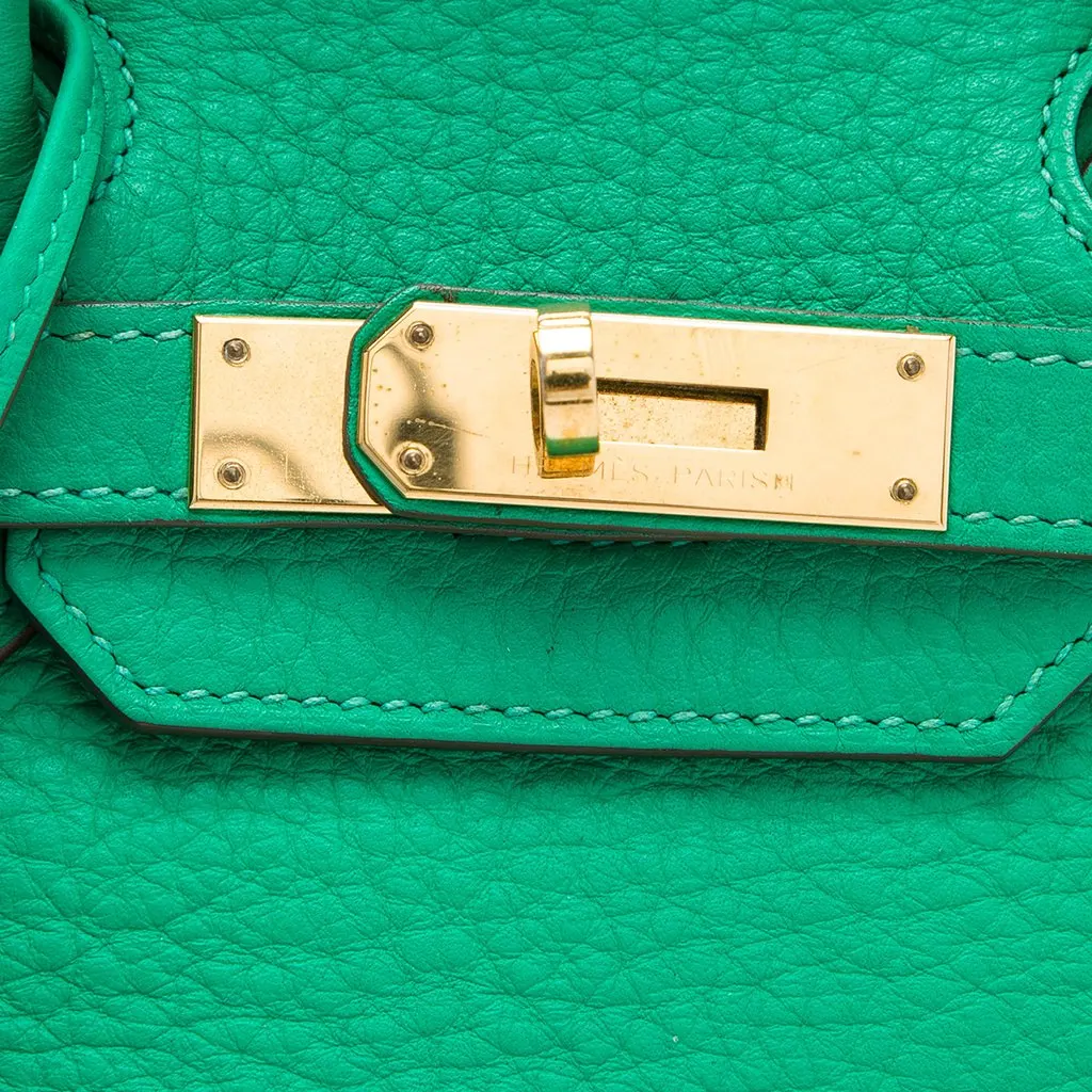 Hermès Clemence Birkin Retourne 30 Green Leather Very good - Box View