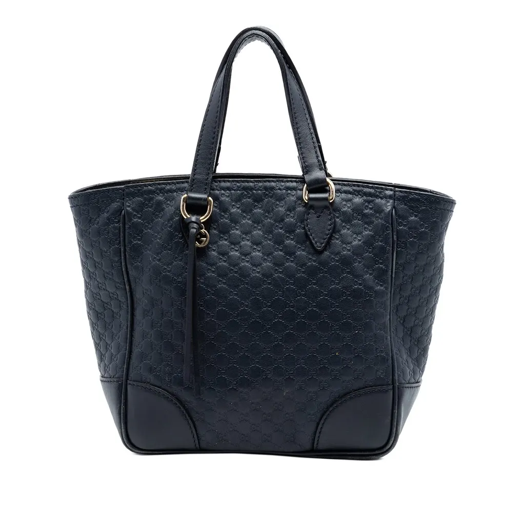 Gucci Small Microguccissima Bree Satchel Blue Leather Very good - Front View