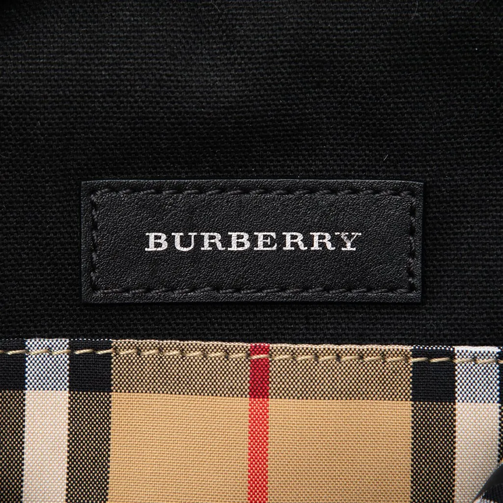 Burberry House Check Canvas and Calfskin Cartoon Print Round Crossbody Beige Very good - Box View