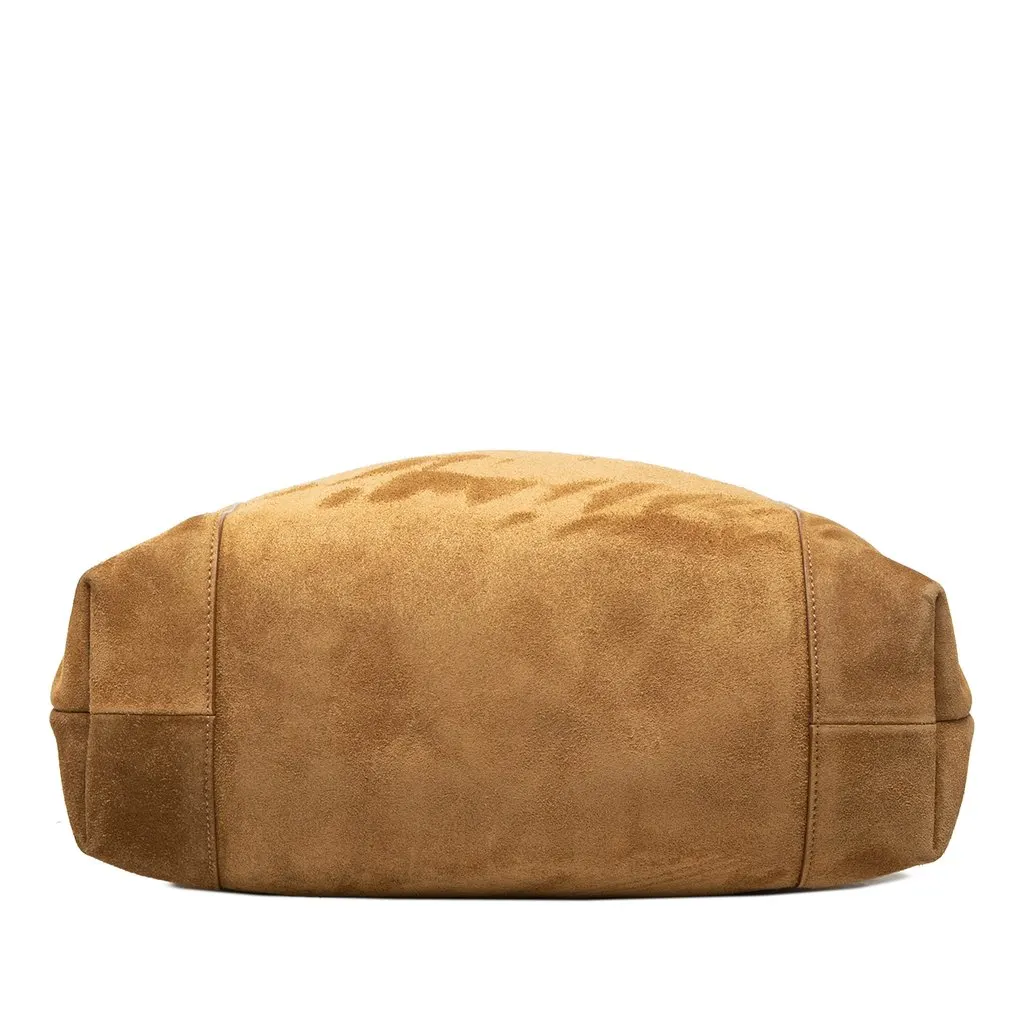 Saint Laurent Suede Tanger Hobo Brown Suede Good - Inside View