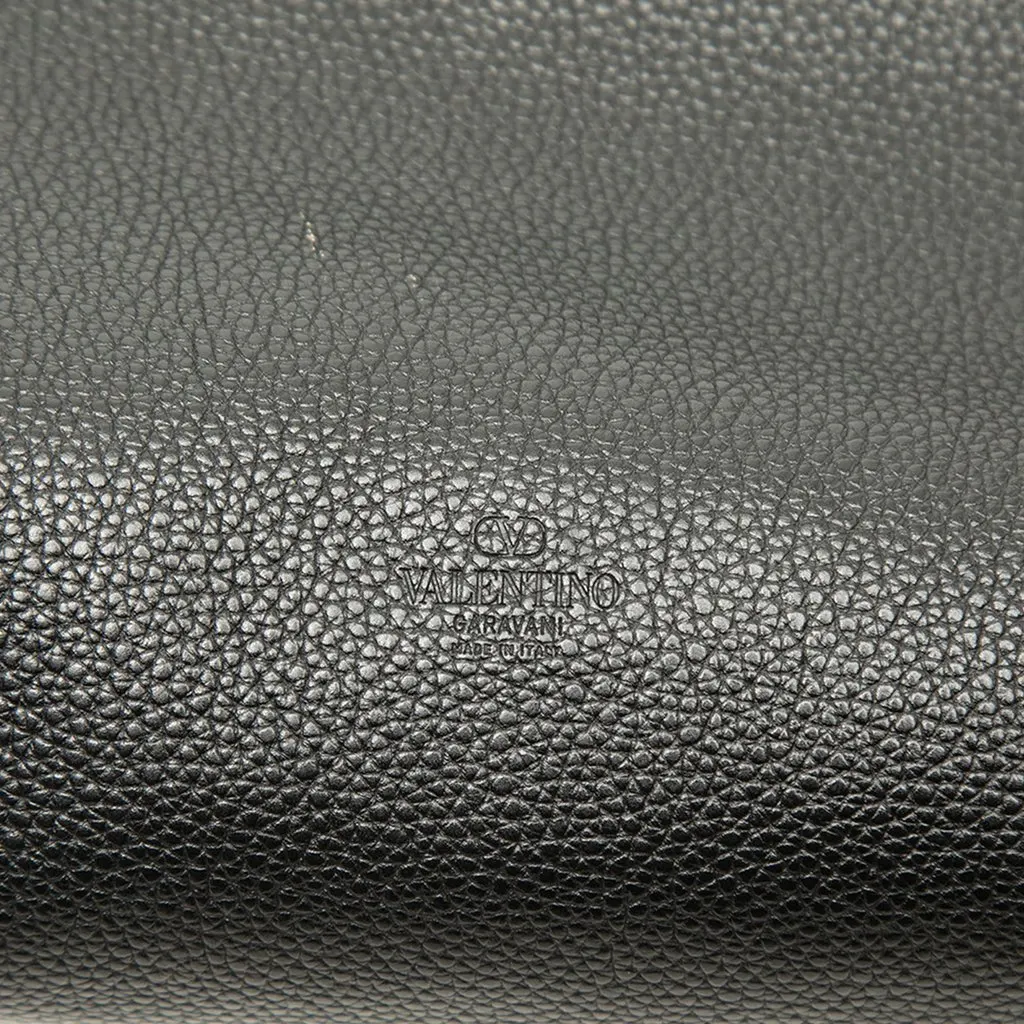 Valentino Grained Calfskin Rockstud Reversible Tote Black Leather Good - Box View