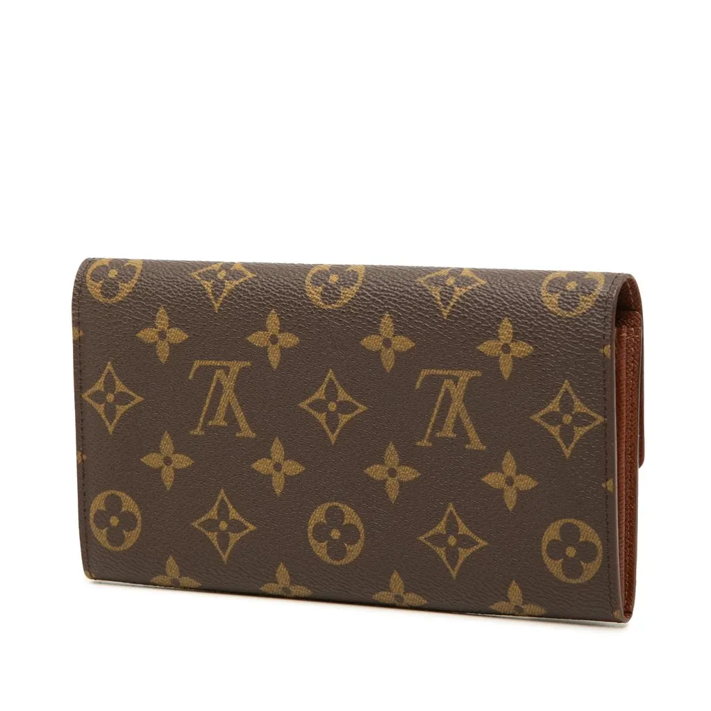 Louis Vuitton Monogram Sarah Long Wallet Brown Canvas Very good - Back View