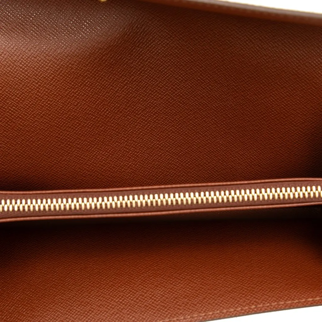 Louis Vuitton Monogram Sarah Long Wallet Brown Canvas Very good - Model View