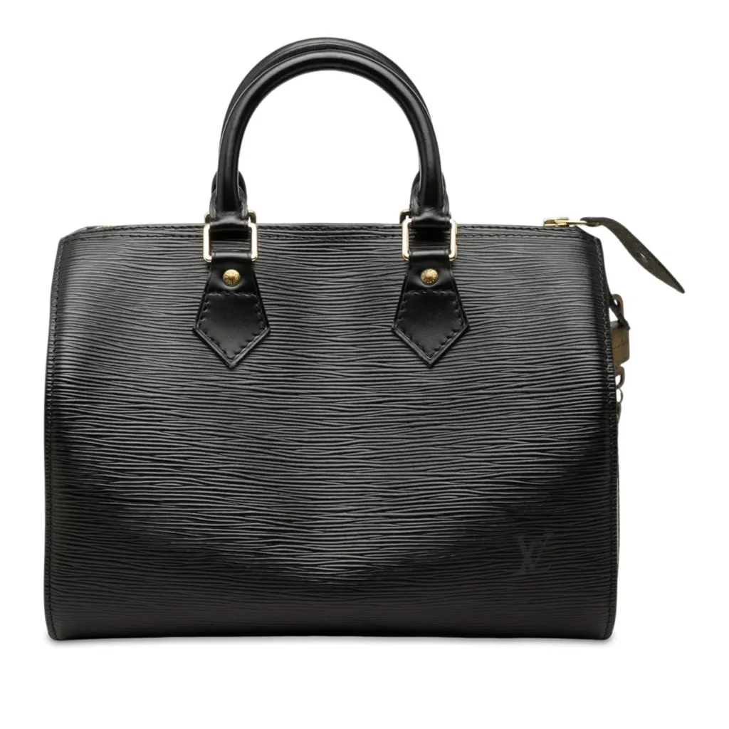Louis Vuitton Epi Speedy 25 Black Leather Very good - Front View