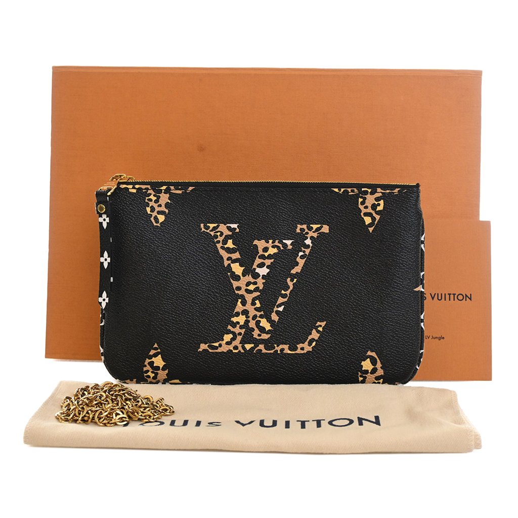 LOUIS VUITTON バッグ Louis Vuitton Monogram Giant Jungle Double Zip Pochette Blac