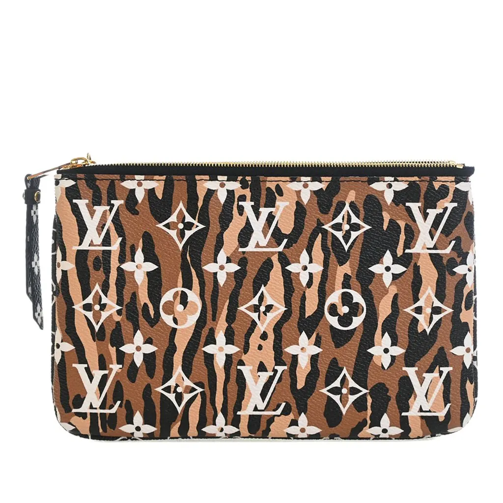 Louis Vuitton Monogram Giant Jungle Double Zip Pochette Black Very good - Back View