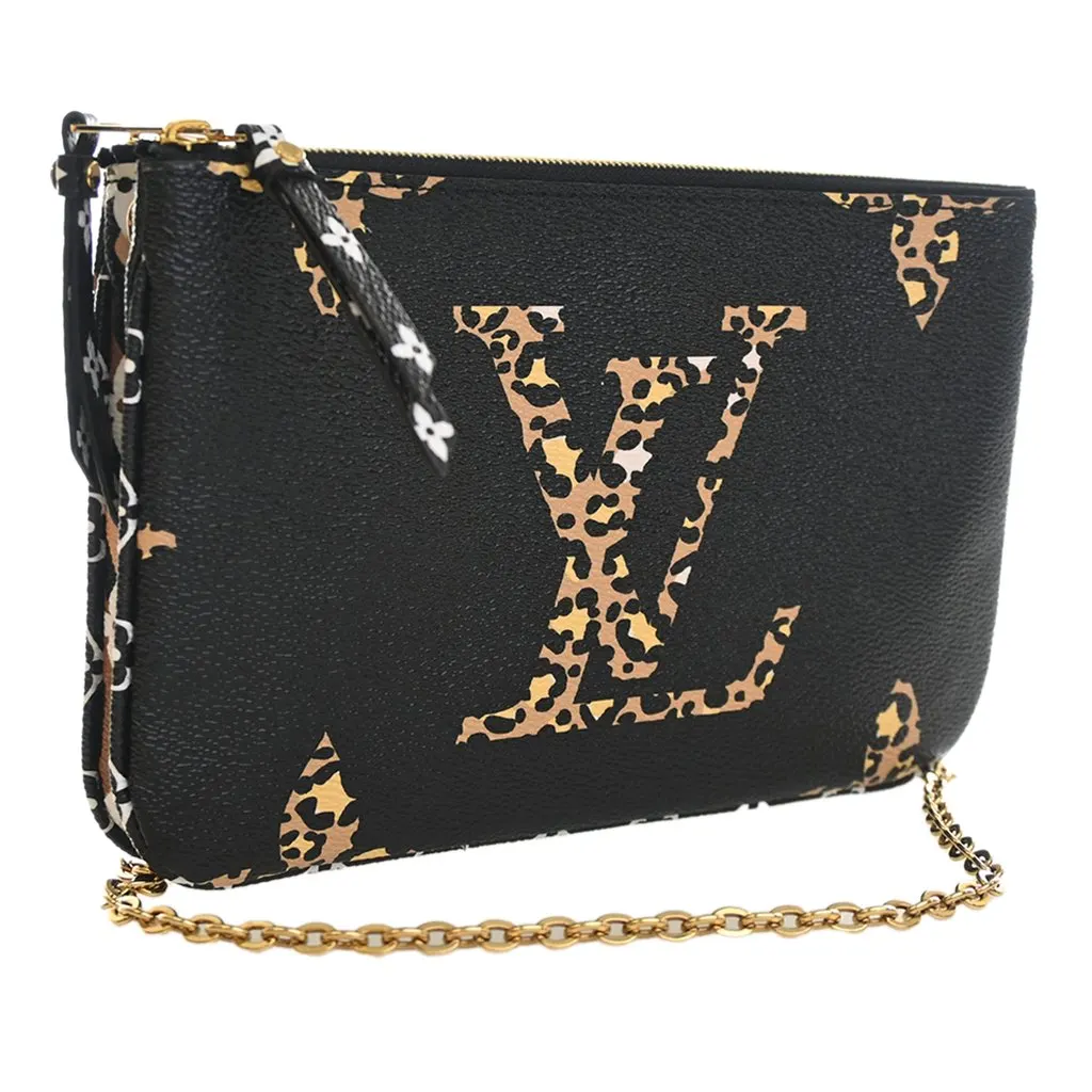 Louis Vuitton Monogram Giant Jungle Double Zip Pochette Black Very good - Inside View