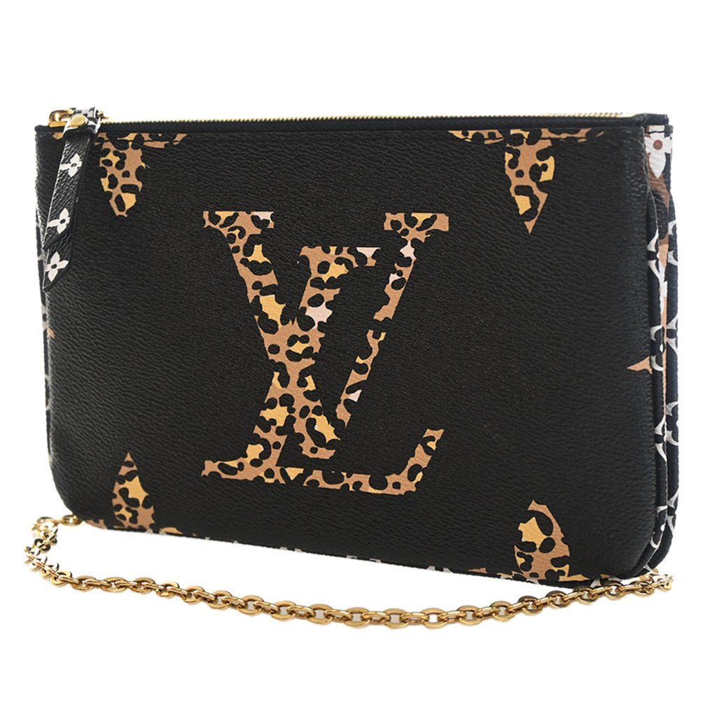 Louis Vuitton Monogram Giant Jungle Double Zip Pochette Blac