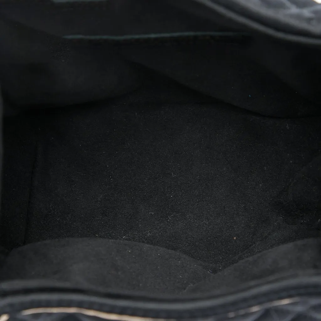 Chanel Paris Shanghai CC Quilted Satin Takeaway Box Bag Black Very good - Model View