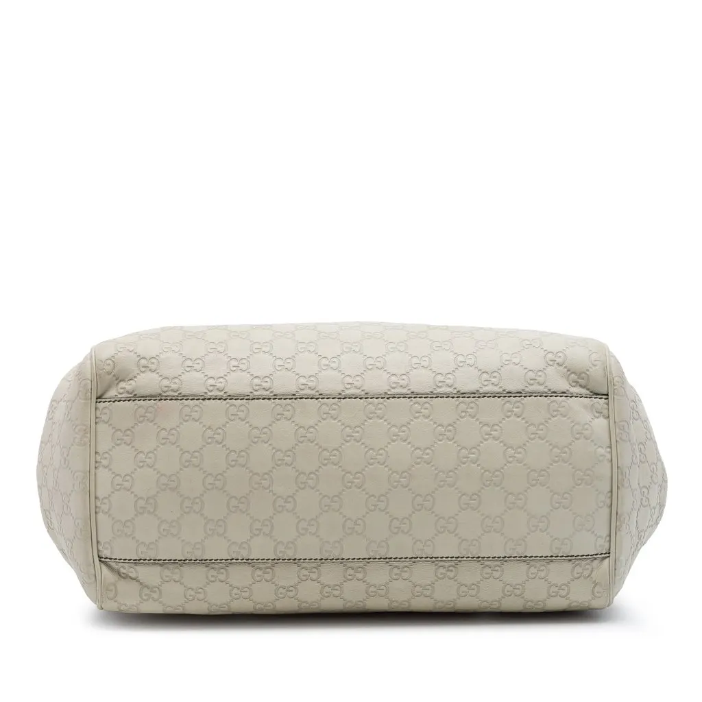 Gucci Large Guccissima Emily Tote White Leather Good - Inside View