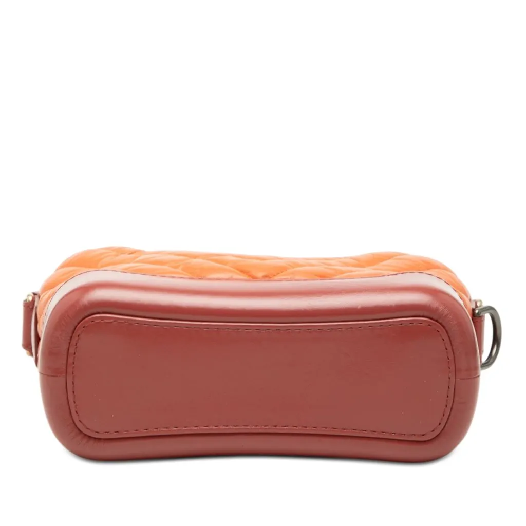 Chanel Small Chevron Lambskin Gabrielle Crossbody Orange Leather Very good - Inside View