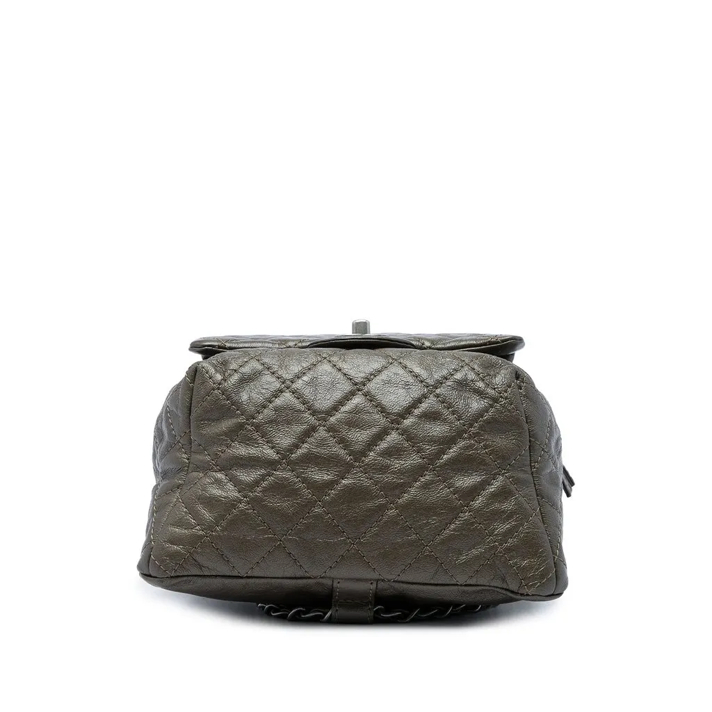 Chanel Small CC Metallic Calfskin Drawstring Flap Backpack Brown Leather Very good - Inside View