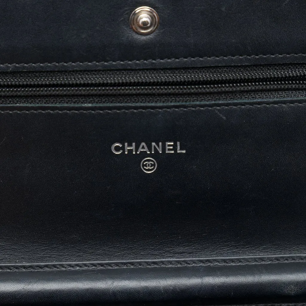 Chanel CC Caviar Wallet On Chain Black Leather Very good - Box View