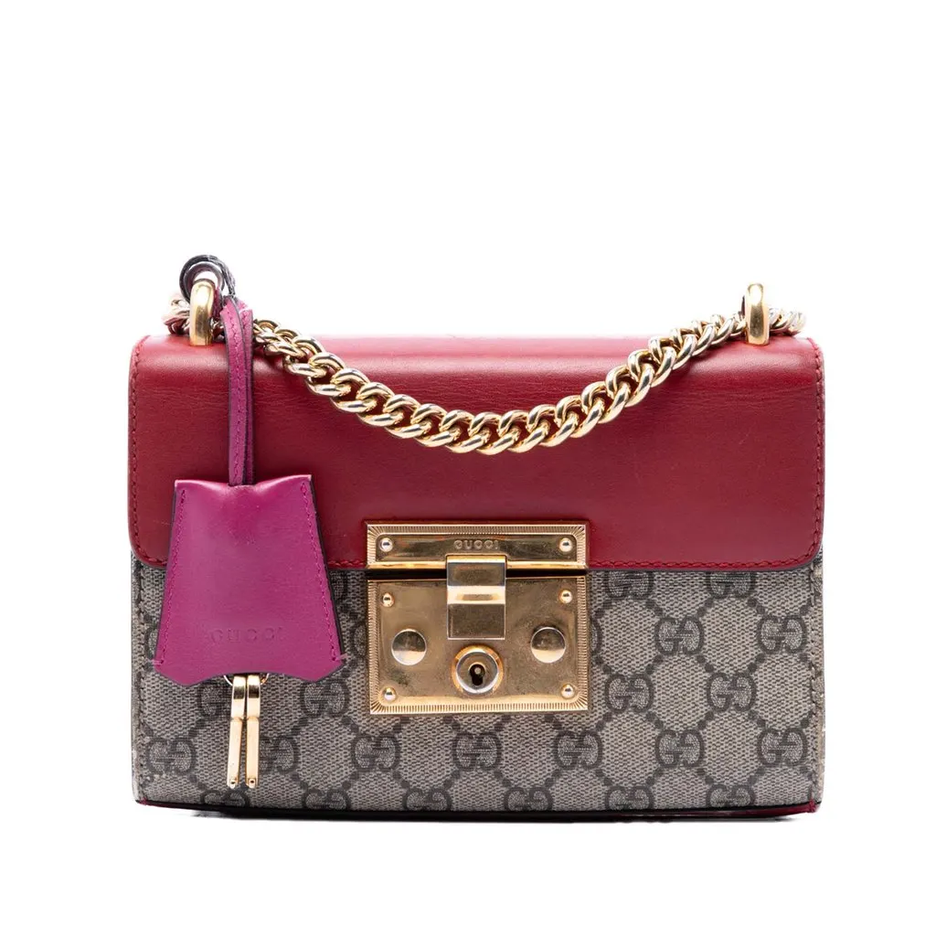 Gucci Small GG Supreme Padlock Crossbody Beige Very good - Front View
