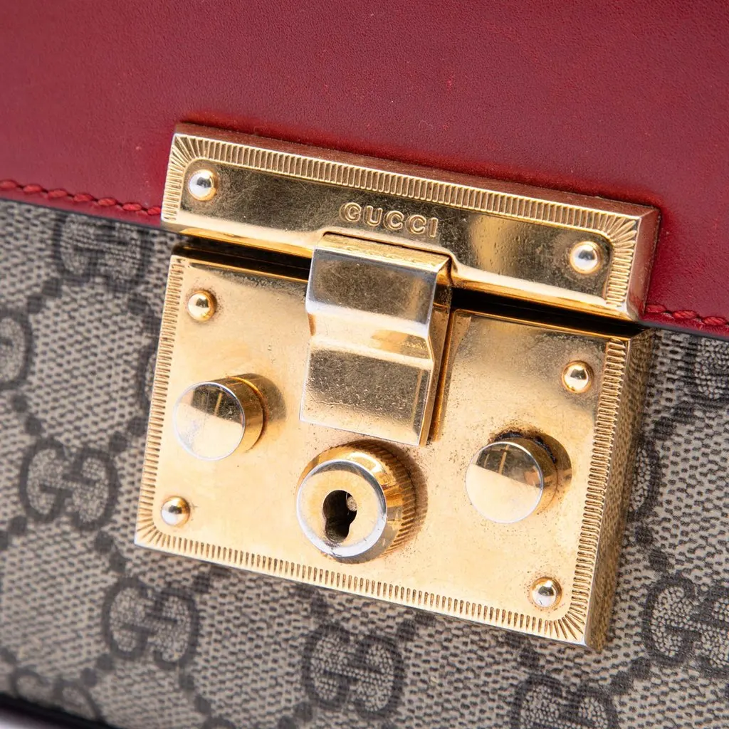 Gucci Small GG Supreme Padlock Crossbody Beige Very good - Box View