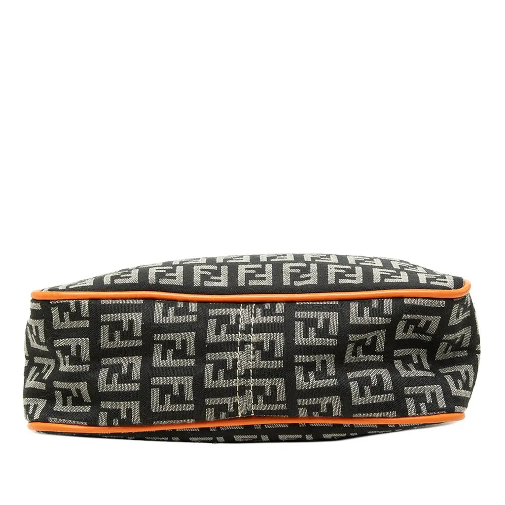 Fendi Zucchino Canvas Shoulder Bag Black Canvas Good - Inside View