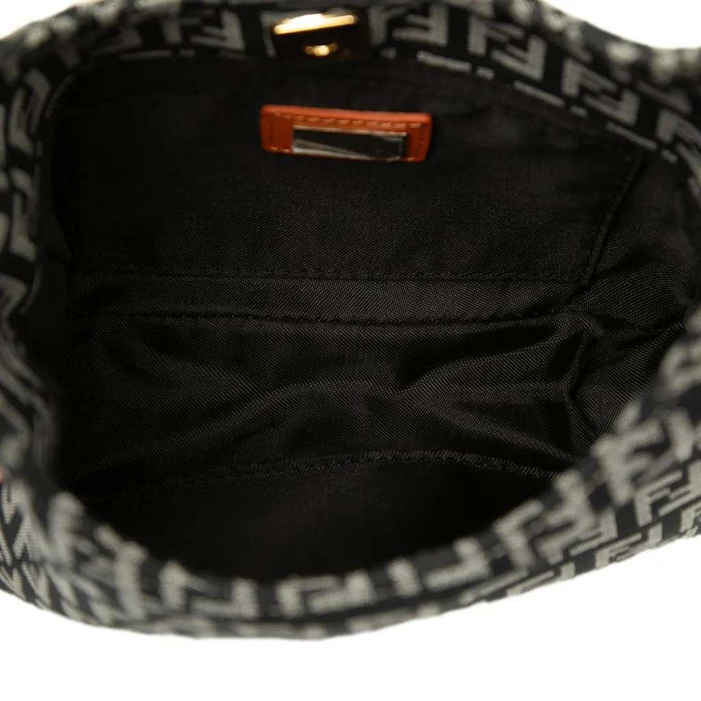 Fendi Zucchino Canvas Shoulder Bag Black Canvas Good - Model View