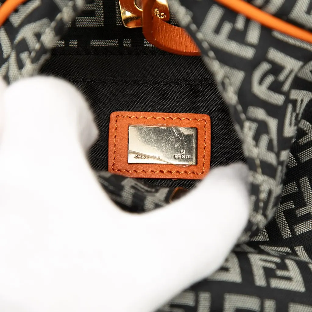 Fendi Zucchino Canvas Shoulder Bag Black Canvas Good - Box View