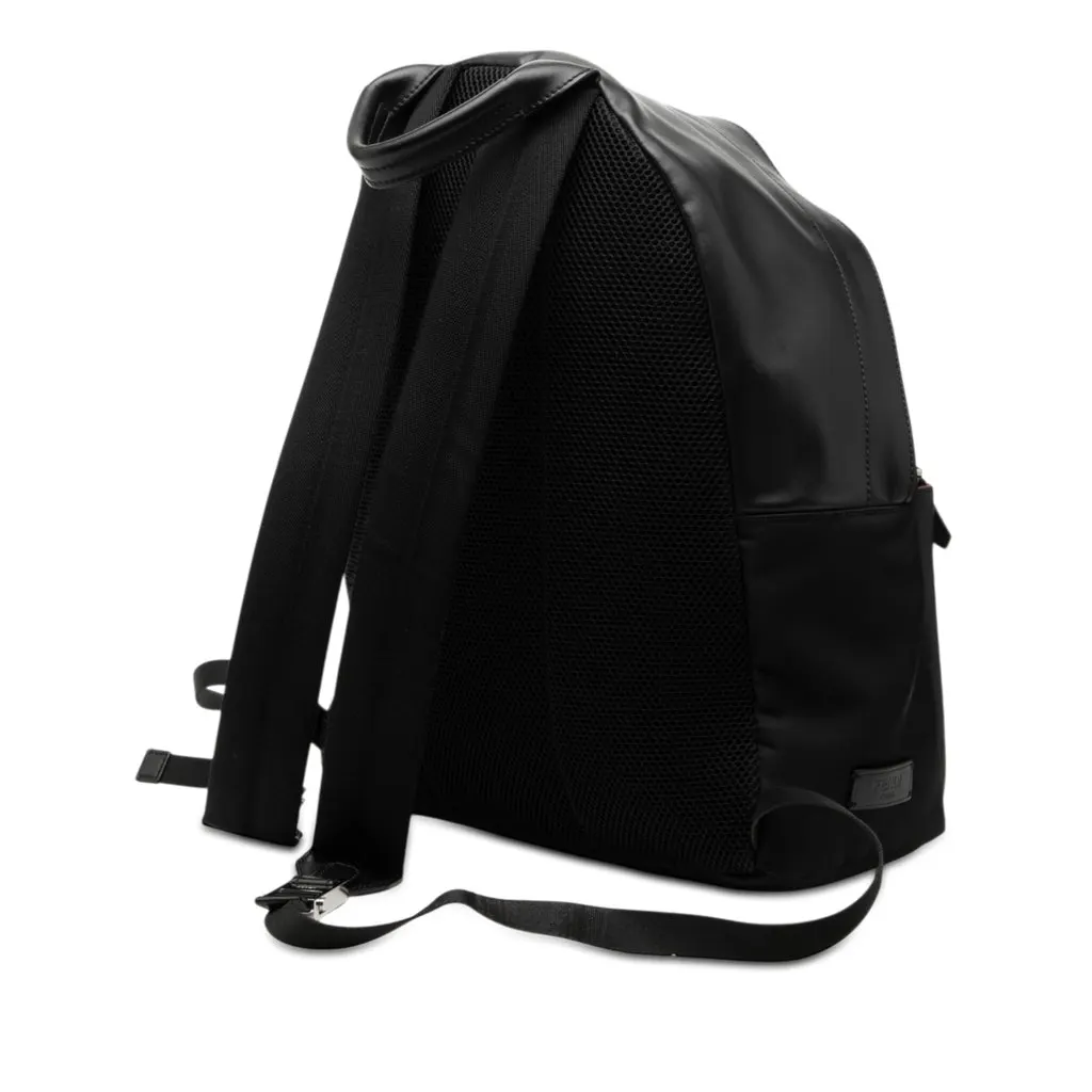 Fendi Nylon and Leather Bug Eyes Monster Backpack Black Very good - Back View