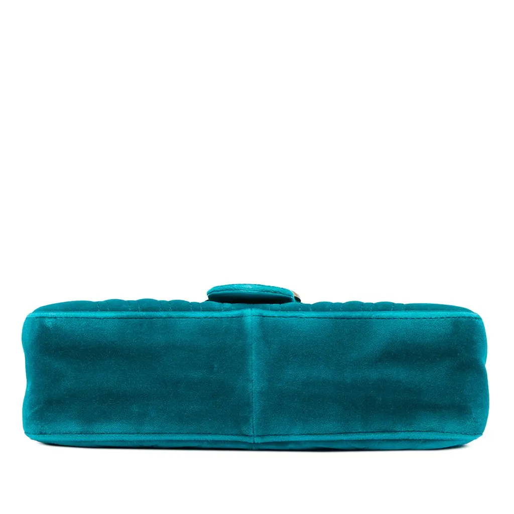 Gucci Medium GG Marmont Matelasse Velvet Shoulder Bag Blue Velvet Very good - Inside View
