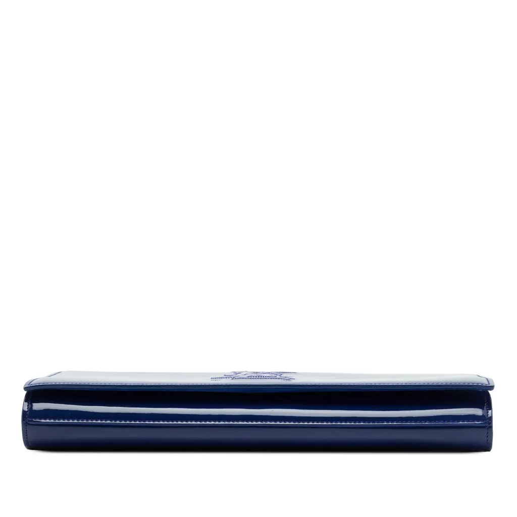 Saint Laurent Patent Belle Du Jour Clutch Blue Leather Very good - Inside View