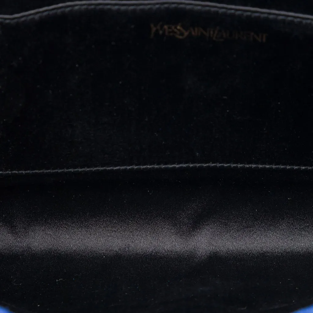 Saint Laurent Patent Belle Du Jour Clutch Blue Leather Very good - Model View