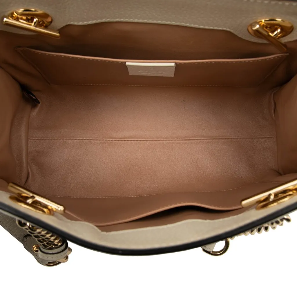 Gucci Small GG Supreme Berry Padlock Tote Beige Canvas Very good - Model View