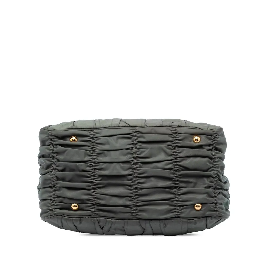 Prada Tessuto Gaufre Satchel Green Very good - Inside View