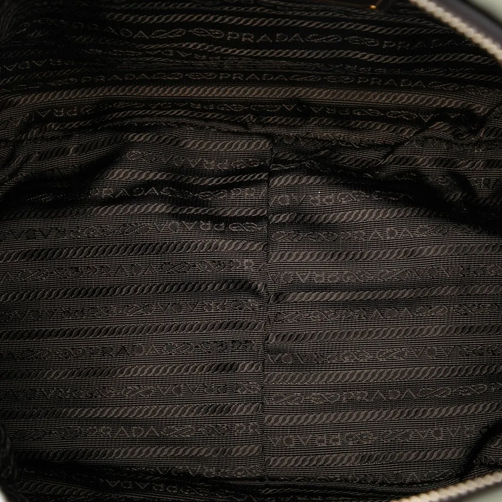Prada Tessuto Gaufre Satchel Green Very good - Model View