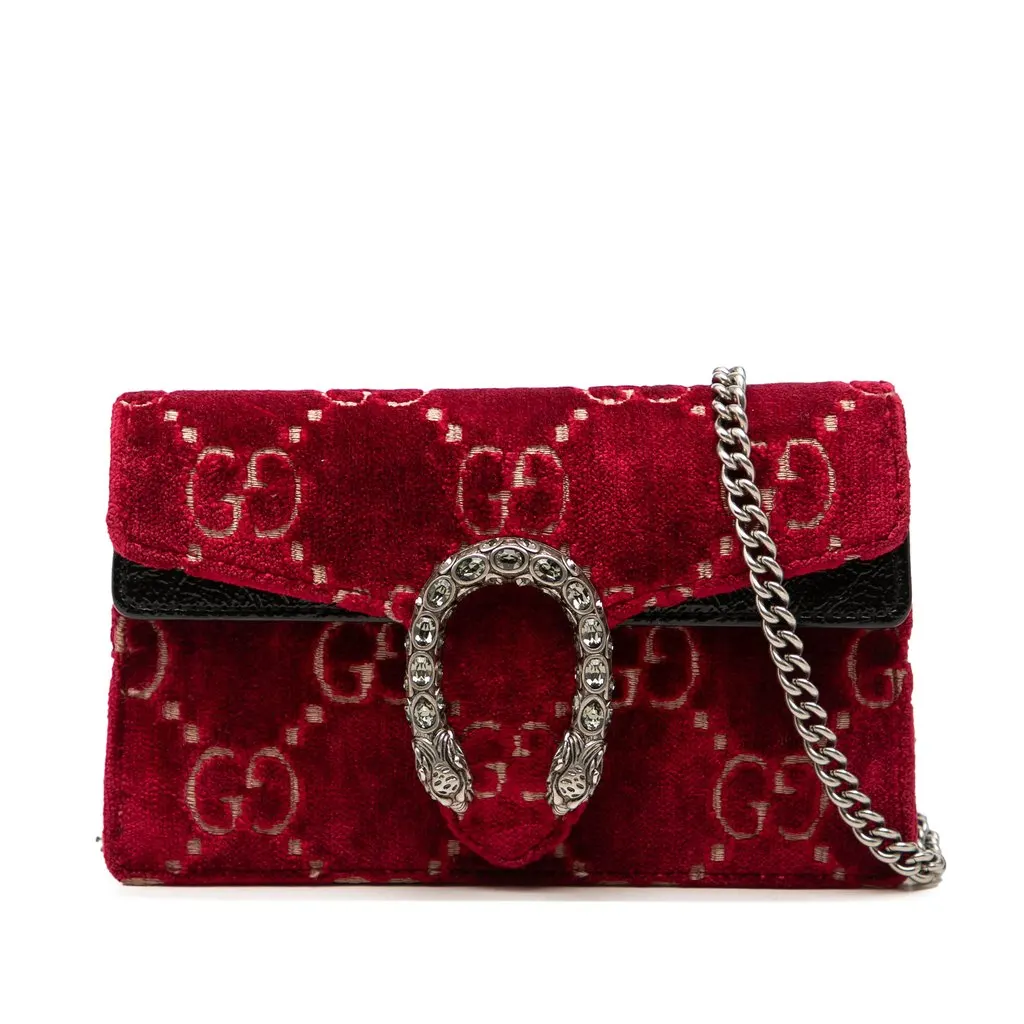 Gucci Mini GG Velvet Dionysus Crossbody Red Very good - Front View
