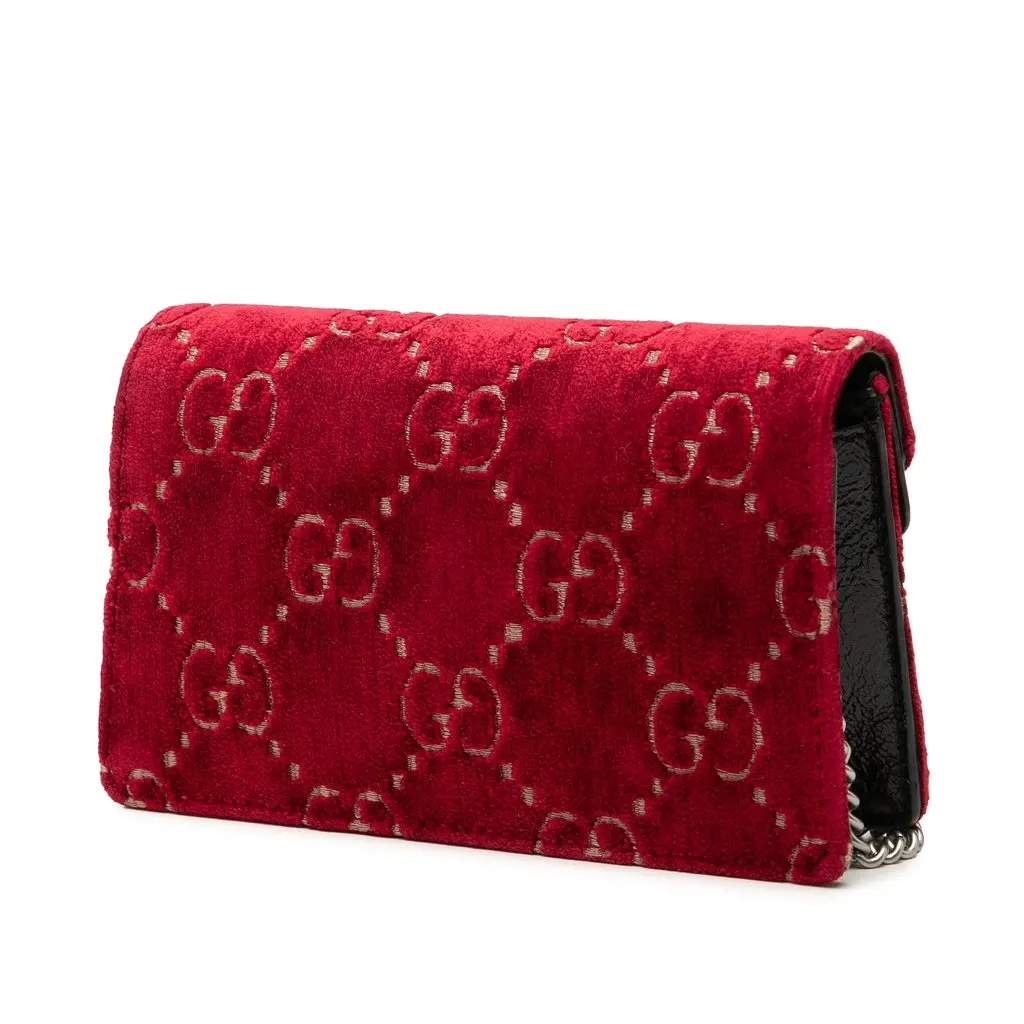 Gucci Mini GG Velvet Dionysus Crossbody Red Very good - Back View