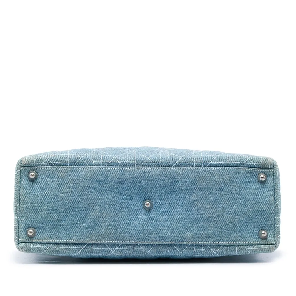 Dior Large Denim Cannage Acrylic Handles Lady Dior Blue Very good - Inside View