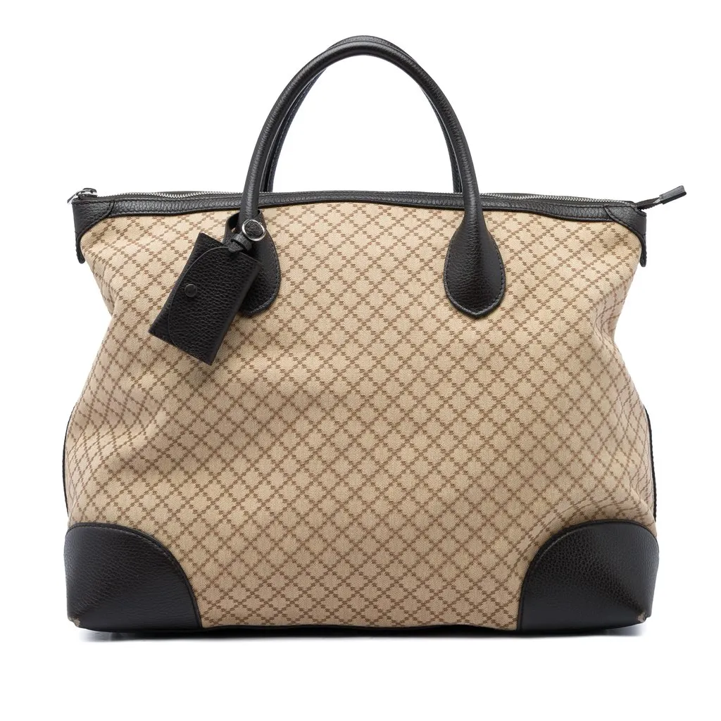 Gucci Diamante Canvas Travel Bag Beige Very good - Front View