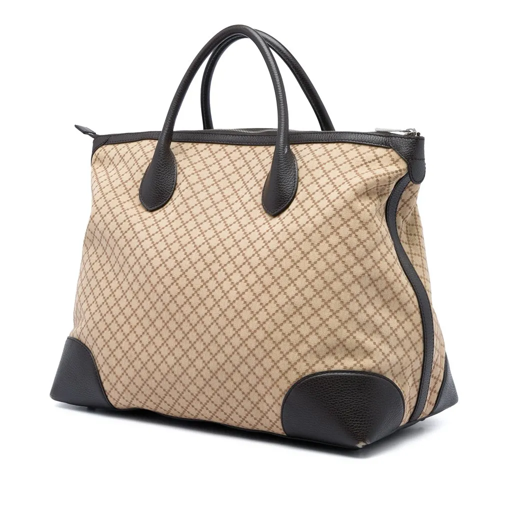 Gucci Diamante Canvas Travel Bag Beige Very good - Back View