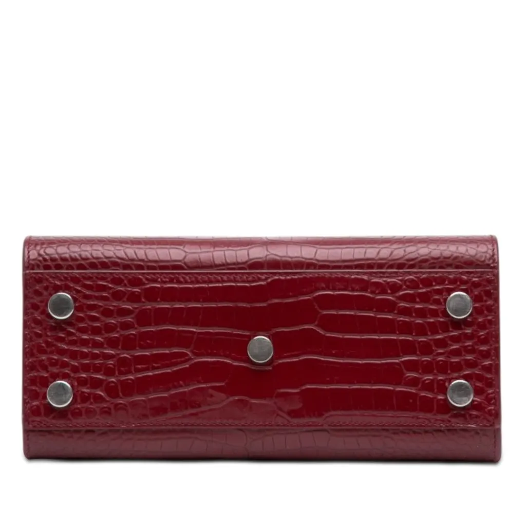 Saint Laurent Nano Croc Embossed Leather Sac De Jour Satchel Red Leather Very good - Inside View