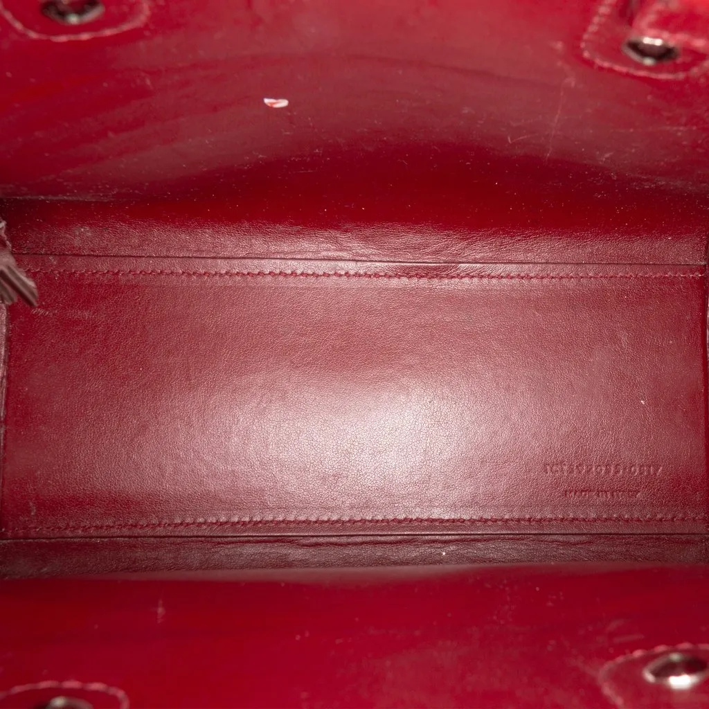 Saint Laurent Nano Croc Embossed Leather Sac De Jour Satchel Red Leather Very good - Model View