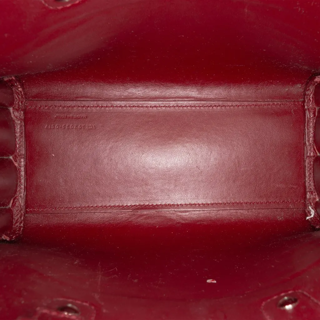 Saint Laurent Nano Croc Embossed Leather Sac De Jour Satchel Red Leather Very good - Box View
