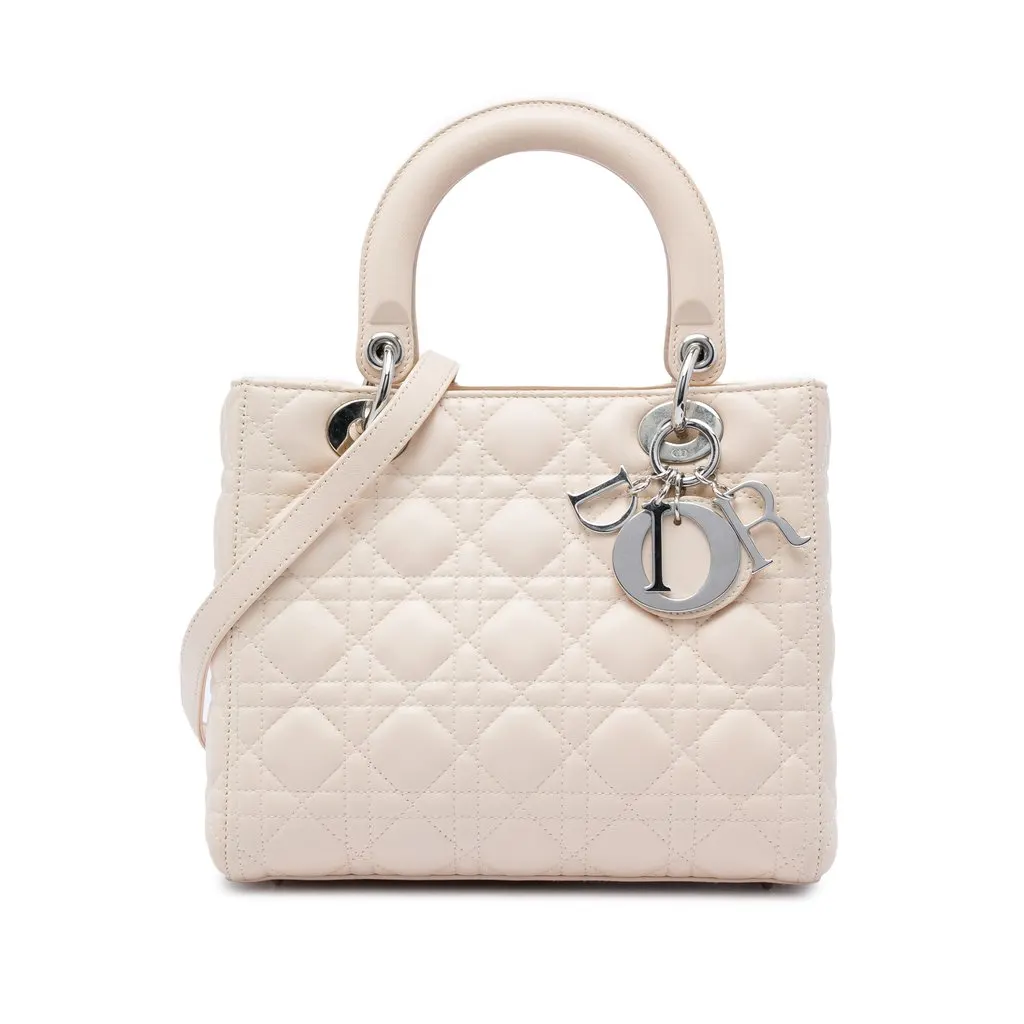 Dior متوسطة جلد الحمل كاناج ليدي ديور