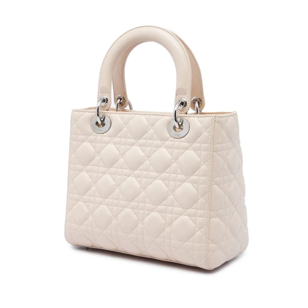 Dior Medium Lambskin Cannage Lady Dior Brown Leather Very good - Back View