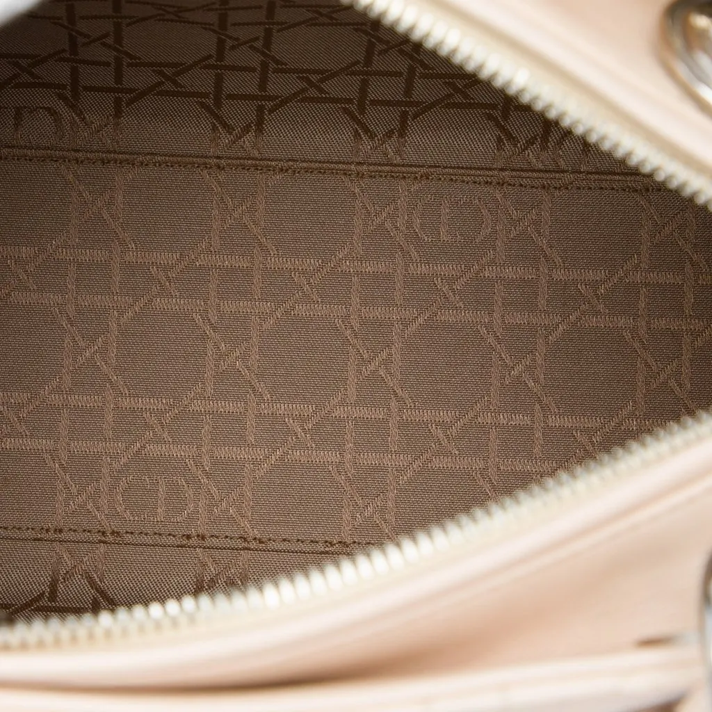 Dior Medium Lambskin Cannage Lady Dior Brown Leather Very good - Model View