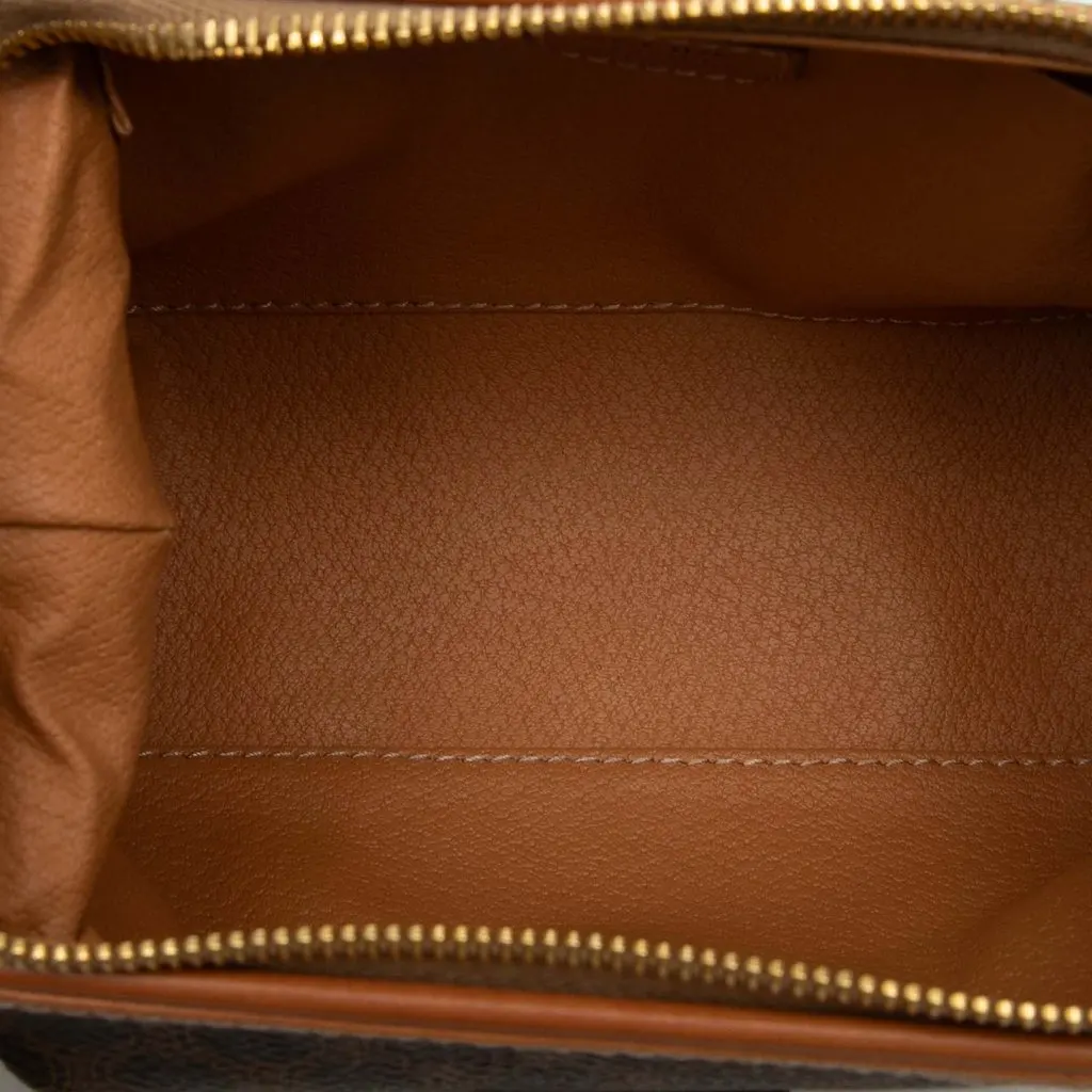 Celine Macadam Coated Canvas Pouch Brown Canvas Good - Model View