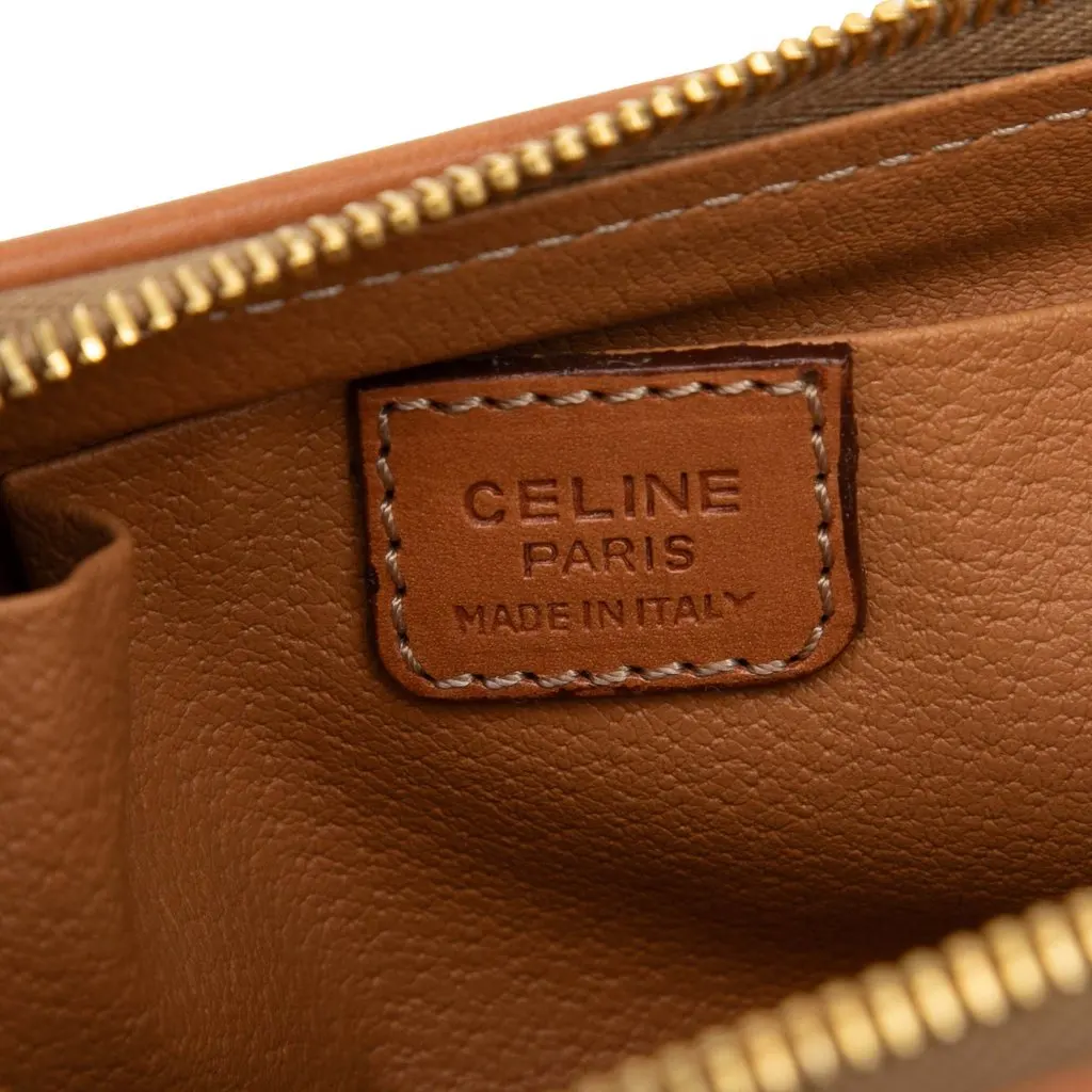 Celine Macadam Coated Canvas Pouch Brown Canvas Good - Box View