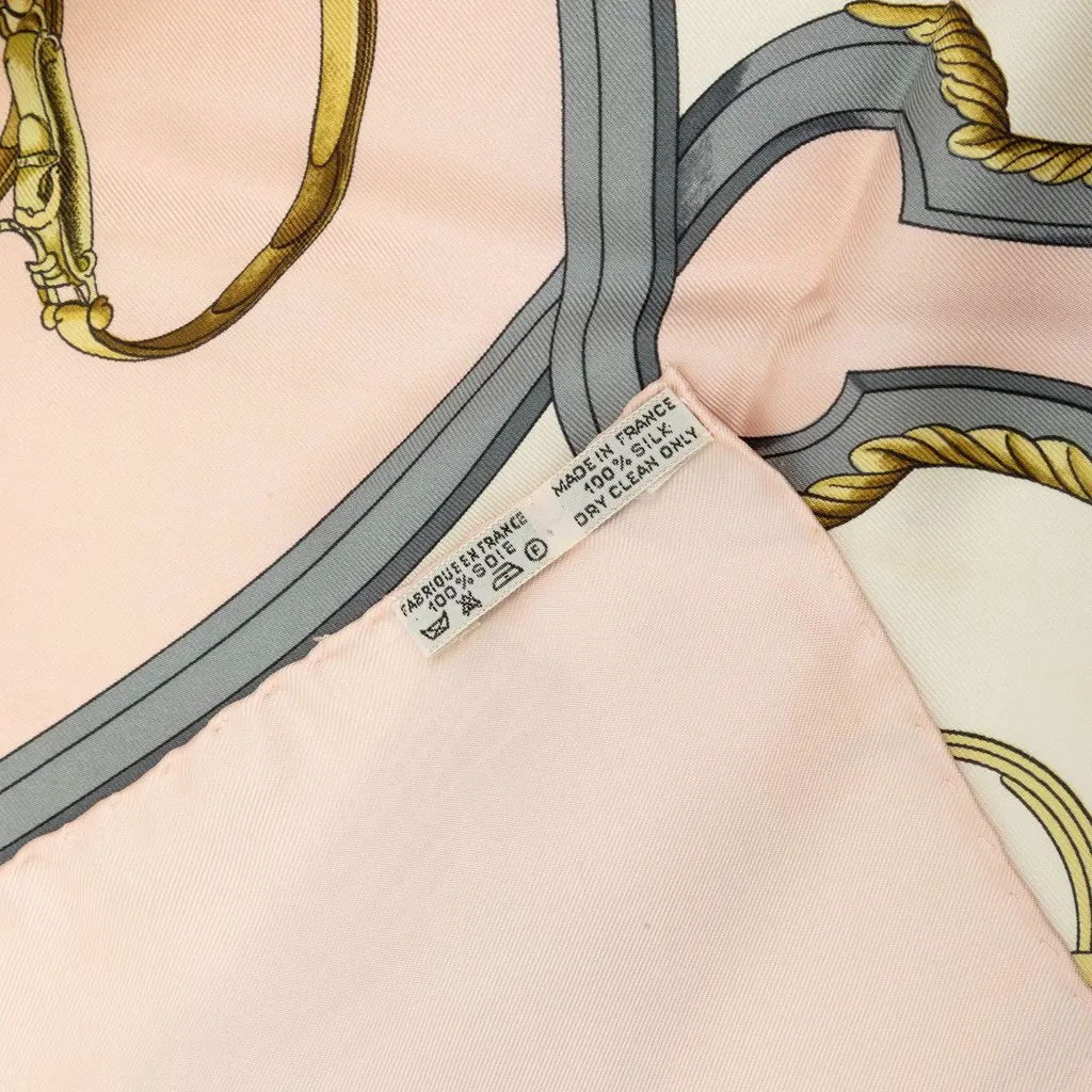 Hermès Springs Silk Scarf 90 Pink Silk Good - Model View